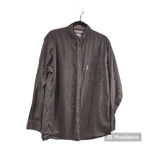 Columbia Men's Utility Dark Green Button Down Shirt Size LT
